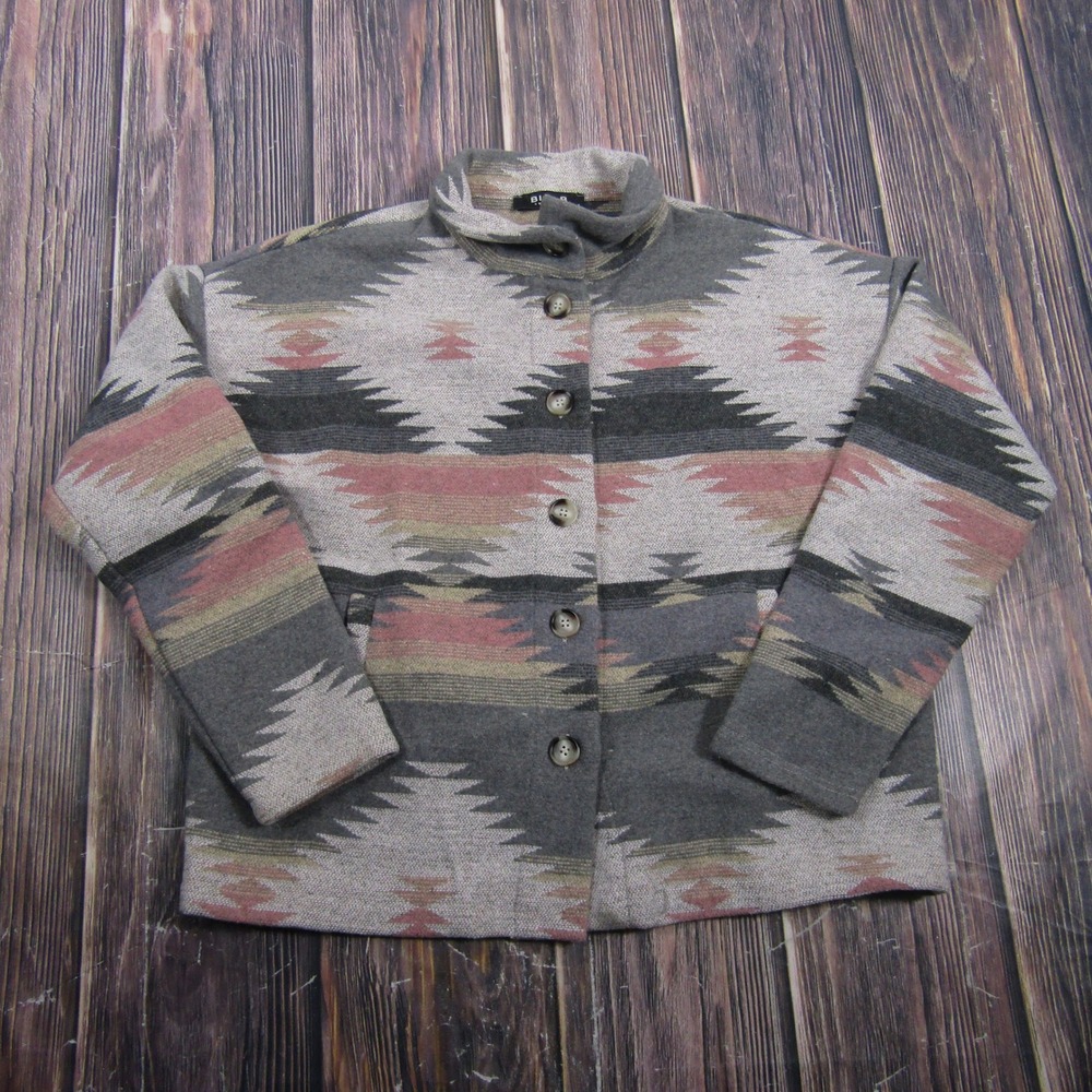 Blue B Collection Jacket Womens Small Gray Southwestern Aztec Pattern 30012J